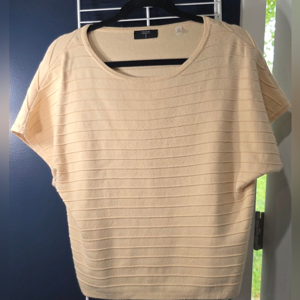 Tahari Cream Textured Women's Blouse